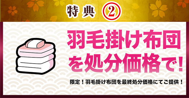 羽毛掛け布団を処分価格で!