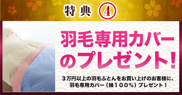 羽毛専用カバーのプレゼント!